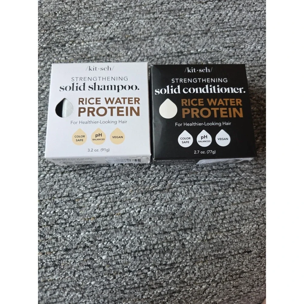 Kitsch Solid Shampoo & Conditioner Rice Water Protein White Tea & Mandarin